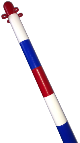 4x90cm Plastic Post Red/White/Blue